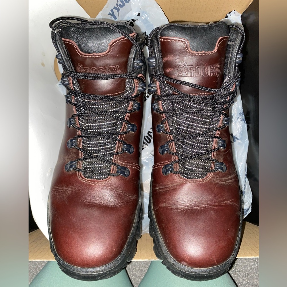 Rocky 6" Tall Brown Hiker Hiking Work Boots Vibram Sole Size 39.5 - Picture 7 of 12